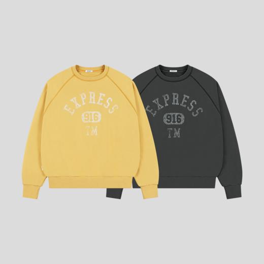 GOODBAI 916 EXPRESS 复古休闲宽松字母圆领毛圈卫衣 商品图1