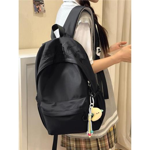黑色书包初中女生简约高颜值ins风双肩包女潮流大学生运动背包潮 商品图2