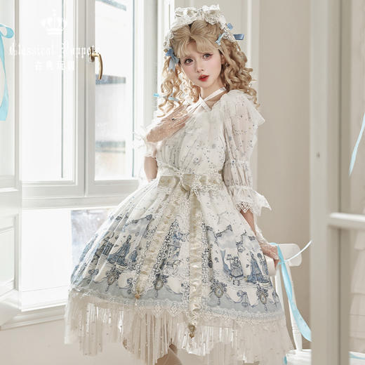【全款预售】印花辛德瑞拉 雪纺版 古典玩偶 Lolita【2026年7月31日起发货】 商品图1
