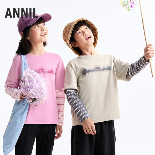 男女童圆领长袖针织衫春季新款安奈儿童装EM611743 商品图1