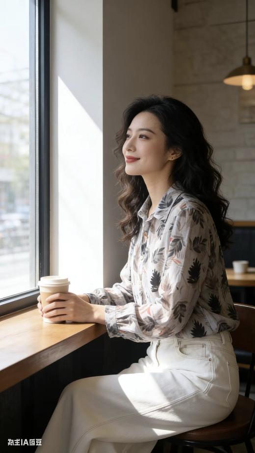 682505/682603春款上新 叠穿天丝印花衬衫 商品图2