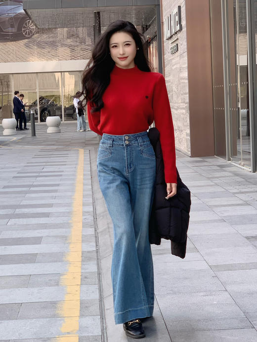 【百图lulu定制】【暖气针织衫】内复核貂绒  爱心皮牌  半高领 针织衫 商品图6