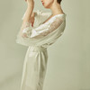 桑罗优雅蕾丝睡袍长款新娘婚礼晨袍 商品缩略图1
