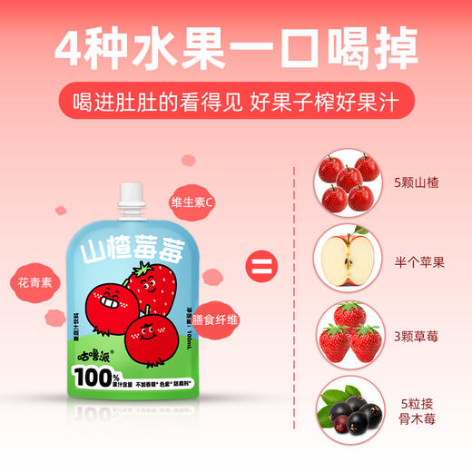 咕噜派山楂莓莓汁/青提猕猴桃汁100ml*10/20袋 商品图3