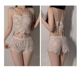 【YW】无忧购情趣内衣甜美蕾丝吊带上衣短裤性感睡衣套装4036（截单后3-5天发货)