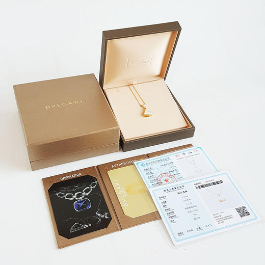 AU750黄金经典时尚高定定制款贝母扇子造型群镶钻石吊坠项链 链长：44CM（长度可调节）010226NJS01 商品图1