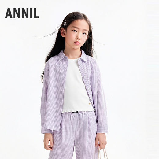 男女童翻领长袖上衣夏季新款安奈儿童装EM621753 商品图2