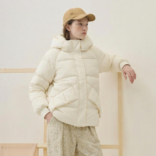 谜底短款羽绒服女士2025冬新款学院风减龄宽松百搭连帽257MY7859 商品图1