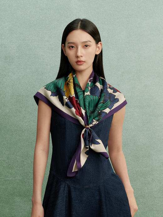 万事利双面印花大方巾-花未央 商品图0