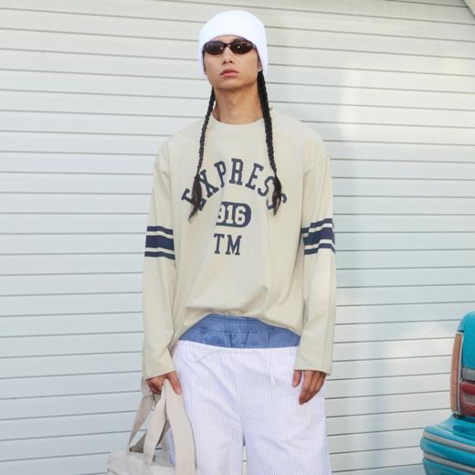 GOODBAI 916 EXPRESS 复古时尚休闲字母印花长袖T恤 商品图0