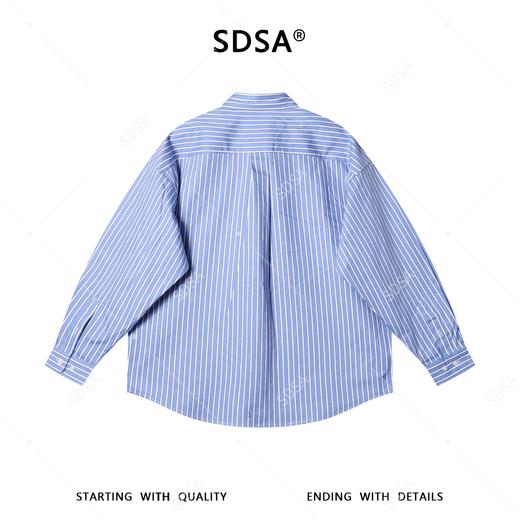 2192SDSA男装2026新款高贵轻奢韩版简约撞色竖纹长袖衬衫百搭宽松衬衣 商品图5