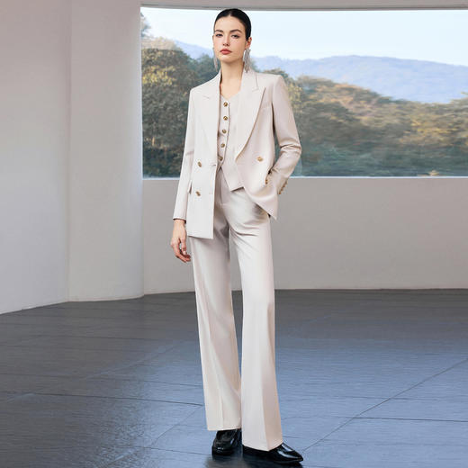 IWY/杏色高级感西装套装女气质通勤英伦风职业装显瘦工作服正装25CVP936 商品图0