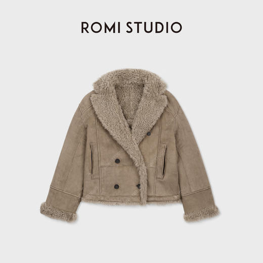 ROMI STUDIO细腻磨砂质感皮毛一体两穿蓬松毛绒面皮草 RWCWWG5132 商品图3