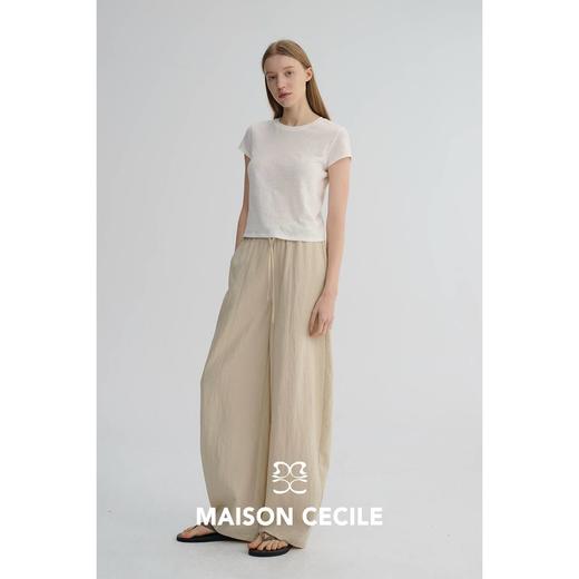 MAISON CECILE 五色|天丝醋酸肌理感踩筋设计显瘦抽绳弧形裤 商品图2