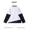 26013SDSA男装2026新款高贵轻奢潮牌简约拼接撞色半纽扣翻领长袖T恤 商品缩略图5