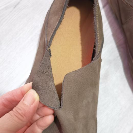 复古牛皮休闲手工软底透气一脚蹬两穿男士单鞋 商品图4