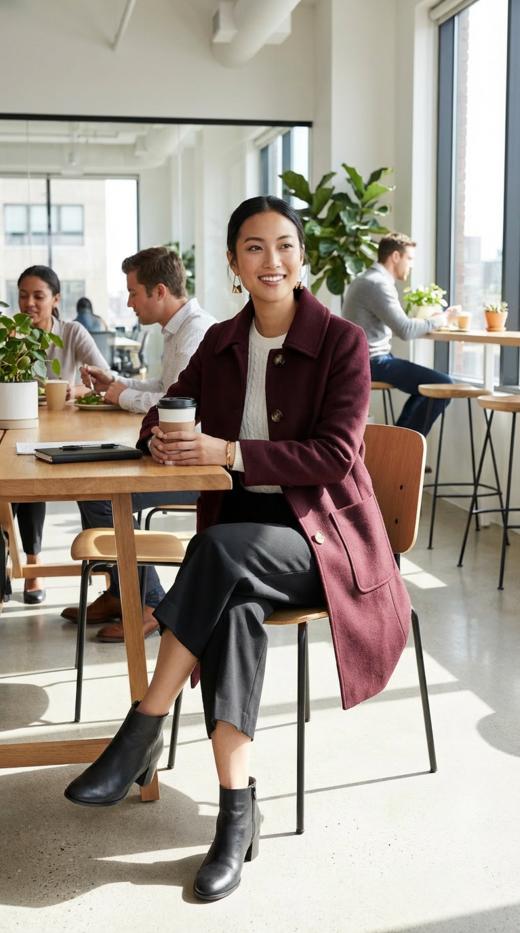 HN 百搭牛角扣休闲翻领双面手工大衣 商品图5