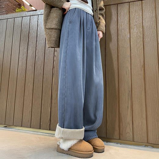 觅槿 牛仔加绒山本裤 新年穿新裤 高腰显瘦 内里加绒 4色可选 商品图5