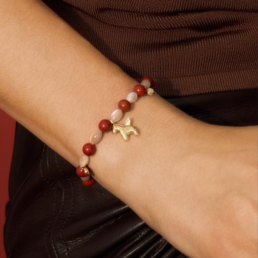 Neverfar 跃马逐光系列山海印记贝母红石串珠手链 商品图0