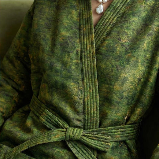 NANSONGSILK/NS新中式时尚V领系带显瘦保暖鹅绒服547143南宋 商品图5