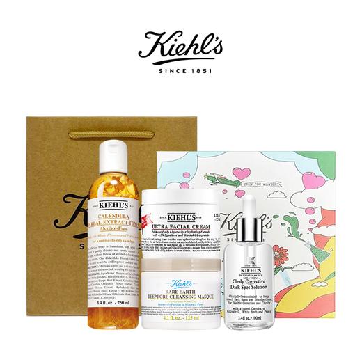 春节不打烊 【送礼盒礼袋】科颜氏全家福大礼包 （高保湿面霜125ml+精华液100ml+白泥面膜125ml+金盏花水250ml） 一般贸易 商品图0