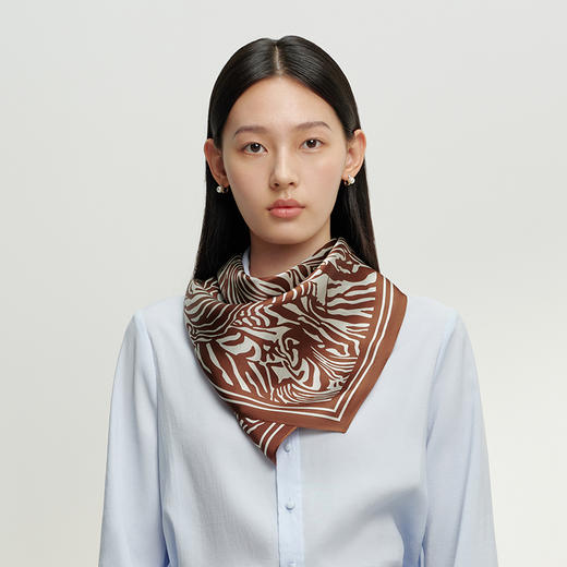 万事利双面印花中方巾-斑马 商品图3