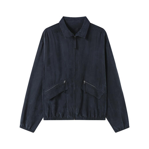 CryingCenter 轻薄铜氨丝雾感做旧惠林顿夹克短宽外套 哭喊中心 商品图3