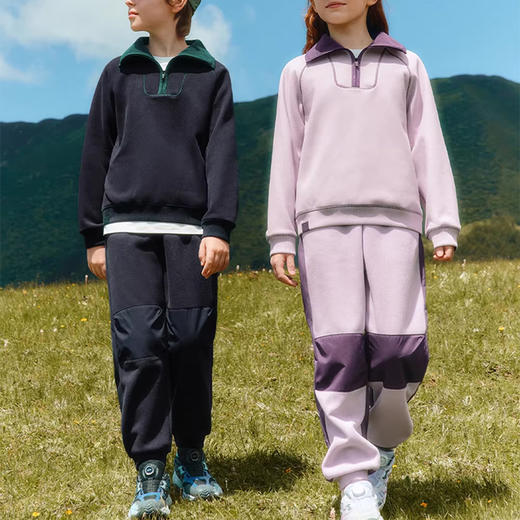 裁缝学苑TH21新款加绒翻领儿童卫衣纸样卫裤套装插肩半拉链打版裁剪图纸 商品图5