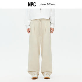NPC潮牌复古百搭【莱赛尔】混纺直筒宽松长裤男弹力腰围秋NP5CSP21