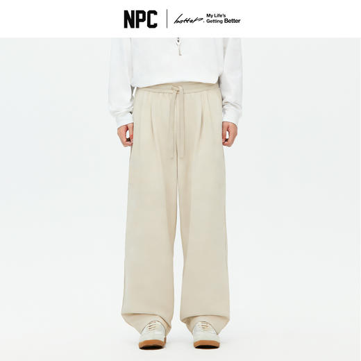 NPC潮牌复古百搭【莱赛尔】混纺直筒宽松长裤男弹力腰围秋NP5CSP21 商品图0