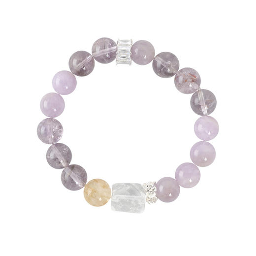 三彩2026新款新中式雾山紫手链紫水晶手串串珠轻奢小众送礼浪漫 商品图2