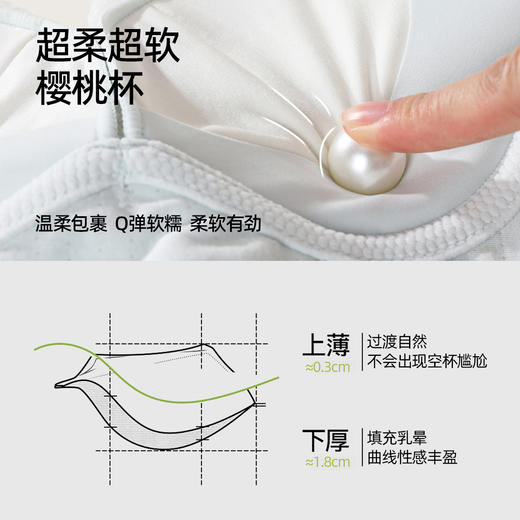 熳洁儿 小胸强聚拢中厚杯文胸反重力提拉樱桃杯显大蕾丝内衣26261501 商品图4