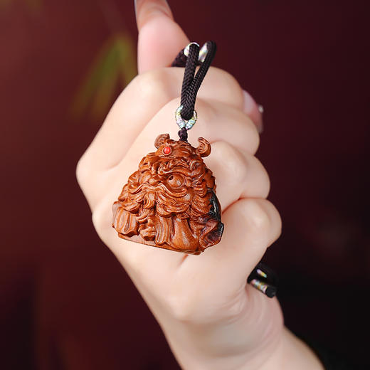 雷枣木钟馗Q版吊坠小众设计雕刻吊坠装饰小巧随身饰品 商品图3