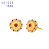 【新品首发】芳华美人如花 黄金足金格桑花耳钉 钻石红宝石女士礼物MEMORA诗普琳LE492301 商品缩略图4