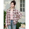 鹿向南「港风柔叙」翻领格子衬衫外套女春季新款宽松轻薄开衫上衣 商品缩略图0