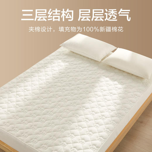 V924153811138 博洋家纺 全棉棉花防水床笠单件套可水洗床褥A类隔尿垫保护套四季通用床罩【150*200cm】 商品图2