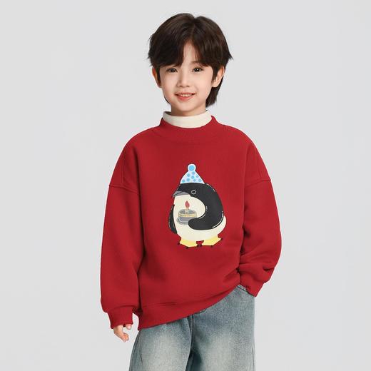 男童加绒卫衣秋冬款2025冬装新款儿童加绒加厚一体绒保暖套头上衣 商品图3