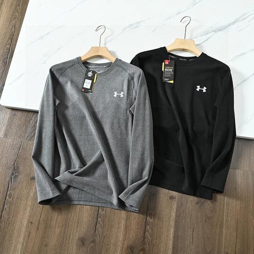 男子小圆领加厚超弹力长袖训练健身运动打底衫保暖内衣上衣 商品图1