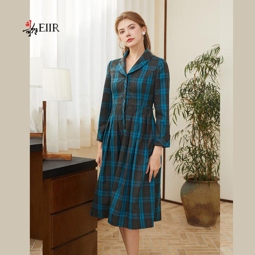 司歌格纹风衣裙收腰显瘦连衣裙R921230X 商品图4