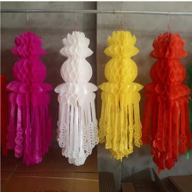 祭祀灯笼白色元宝莲花凤尾灯笼