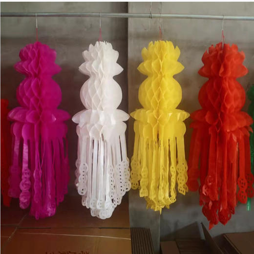 祭祀灯笼红色元宝莲花凤尾灯笼 商品图2