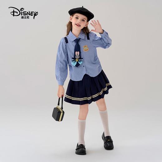 迪士尼童装女童套装兔子警官2026学院风长袖衬衣儿童短裙两件套 商品图3