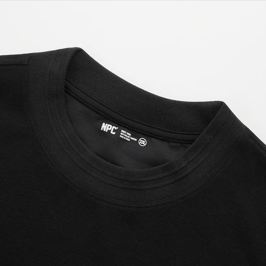 NPC潮牌棉混纺假二件长袖T恤提花罗纹领口仿宝石袖扣秋NP5CTL19 商品图3