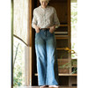 牧衣游原创 手工刺绣净色牛仔裤新款宽松经典复古百搭阔腿裤 怀远 商品缩略图1