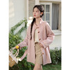 鹿向南「粉蝶漫春」半高领气质粉色风衣春季新款时尚中长款外套女 商品缩略图2