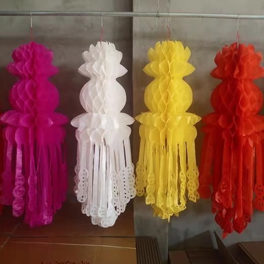 祭祀灯笼红色元宝莲花凤尾灯笼 商品图1