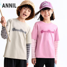 男女童圆领长袖针织衫春季新款安奈儿童装EM611743