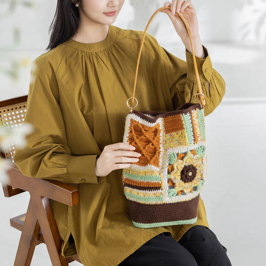 苏苏姐家印象梵光拼花包手工DIY钩针编织手拎单肩包毛线团材料包 商品图1