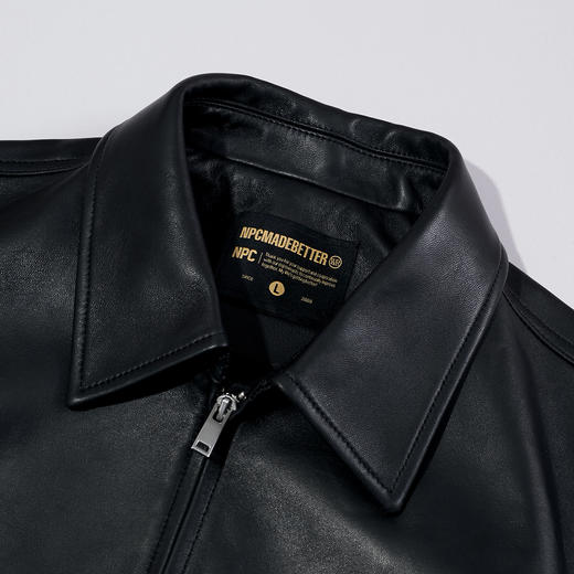 NPC潮牌美式复古绵羊皮衣夹克秋立体剪裁飞行员夹克短款NP5CTJ27 商品图2