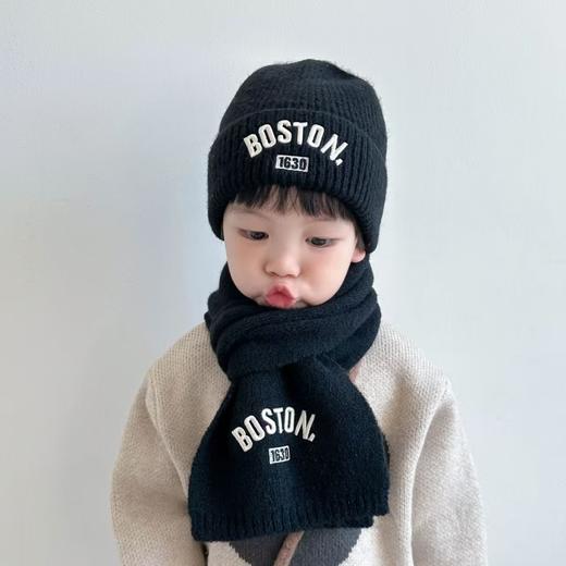 【新年款儿童帽子2件套】冬季秋冬季针织保暖套装男童宝宝女童韩版秋冬围巾毛线帽 商品图5